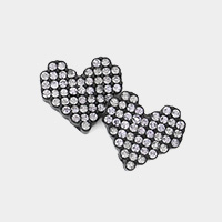 Crystal Pave Heart Stud Earrings