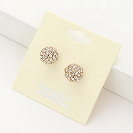 Rhinestone Pave Disco Ball Stud Earrings