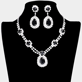 Teardrop Accented Rhinestone Necklace