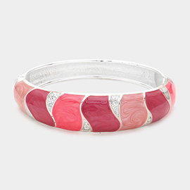 Color Block Enamel Hinged Bracelet