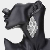 Metal Leaf Cluster Vine Earrings