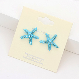 Crystal Starfish Stud Earrings