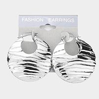 Embossed Metal Pin Catch Earrings