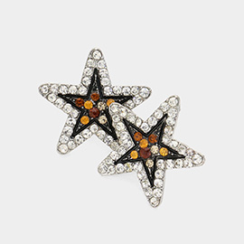 Crystal Pave Star Stud Earrings