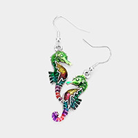 Colorful Sea Horse Dangle Earrings