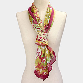 Flower Print Oblong Scarf