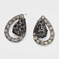 Crystal Rhinestone Teardrop Evening Earrings