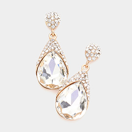 Crystal Rhinestone Teardrop Evening Earrings