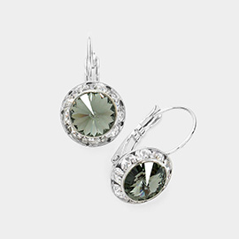 Rivoli Cut Genuine Crystal Lever Back Earrings