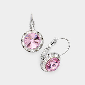 Rivoli Cut Genuine Crystal Lever Back Earrings