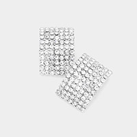 Rectangular Rhinestone Earrings