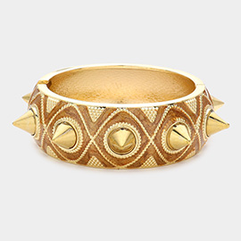 Studded Enamel Hinged Bracelet