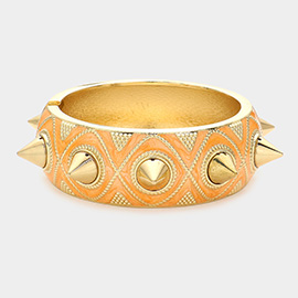 Studded Enamel Hinged Bracelet