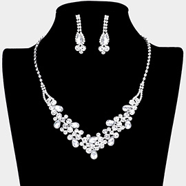 Teardrop Accented Rhinestone Necklace