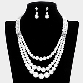 Triple Layered Pearl Necklace