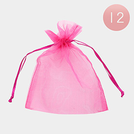 12PCS - 5.5 X 6.5 Ribboned Organza Gift Bags