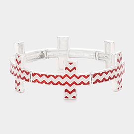 Chevron Cross Stretch Bracelet