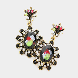 Victorian Flower Sunburst Drop Earrings