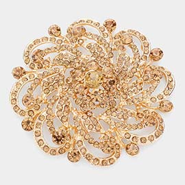 Pave Flower Pin Brooch