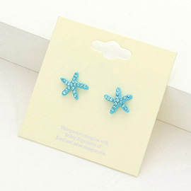 Crystal Starfish Stud Earrings