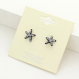 Crystal Starfish Stud Earrings