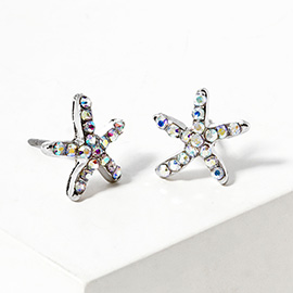 Crystal Paved Starfish Stud Earrings