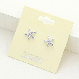 Crystal Starfish Stud Earrings