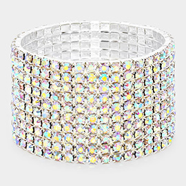 10-ROW Rhinestone Stretch Evening Bracelet