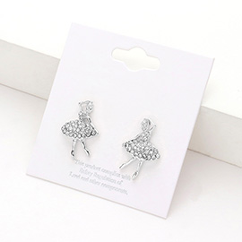 Crystal Paved Ballerina Stud Earrings