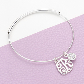 -R- Monogram Bangle Bracelet