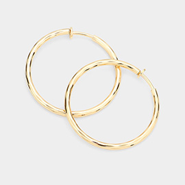 1.75 Inch Clip On Hoop Earrings