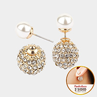 Double-Sided Peekaboo Pearl Stud Earring