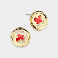 Tied Button Stud Earrings