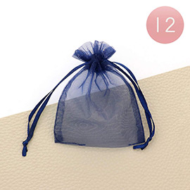 12PCS - 3 X 3.5 Ribboned Organza Gift Bags