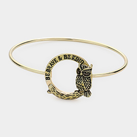 Be Brave & Be Kind Message Bangle Hook Bracelet