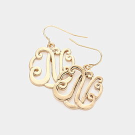 -N- Script Monogram Earrings