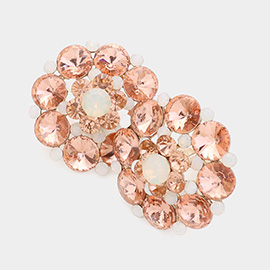 Floral Crystal Clip On Earrings