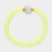 Crystal Filled Mesh Tube Magnetic Bracelet