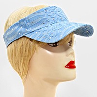 Crystal Accented Ruffled Fashion Visor