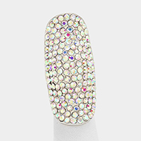 Crystal Rhinestone Pave Stretch Cocktail Ring