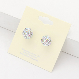 Rhinestone Pave Disco Ball Stud Earrings