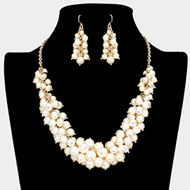 Pearl Cluster Necklace