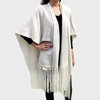 Fringe Accented Knit Scarf