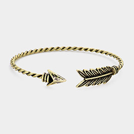 Feathered Arrow Twisted Wire Cuff Bracelet