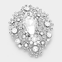 Glass Crystal Flower Cluster Brooch / Pendant