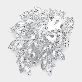 Floral Crystal Rhinestone Bouquet Brooch / Pendant