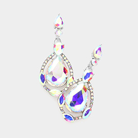 Crystal Rhinestone Teardrop Evening Earrings