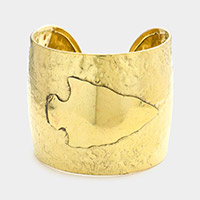 Hammered Wide Metal Arrow Cuff Bracelet