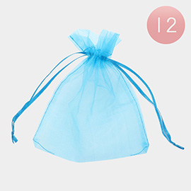 12PCS - 5.5 X 6.5 Ribboned Organza Gift Bags