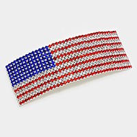 American flag crystal hair barrette